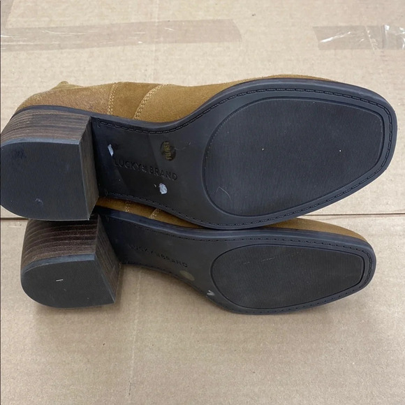 Lucky Brand‎ Brown Fringe Ankle Boots Women's Size 7.5 Leather Upper - Picture 6 of 10